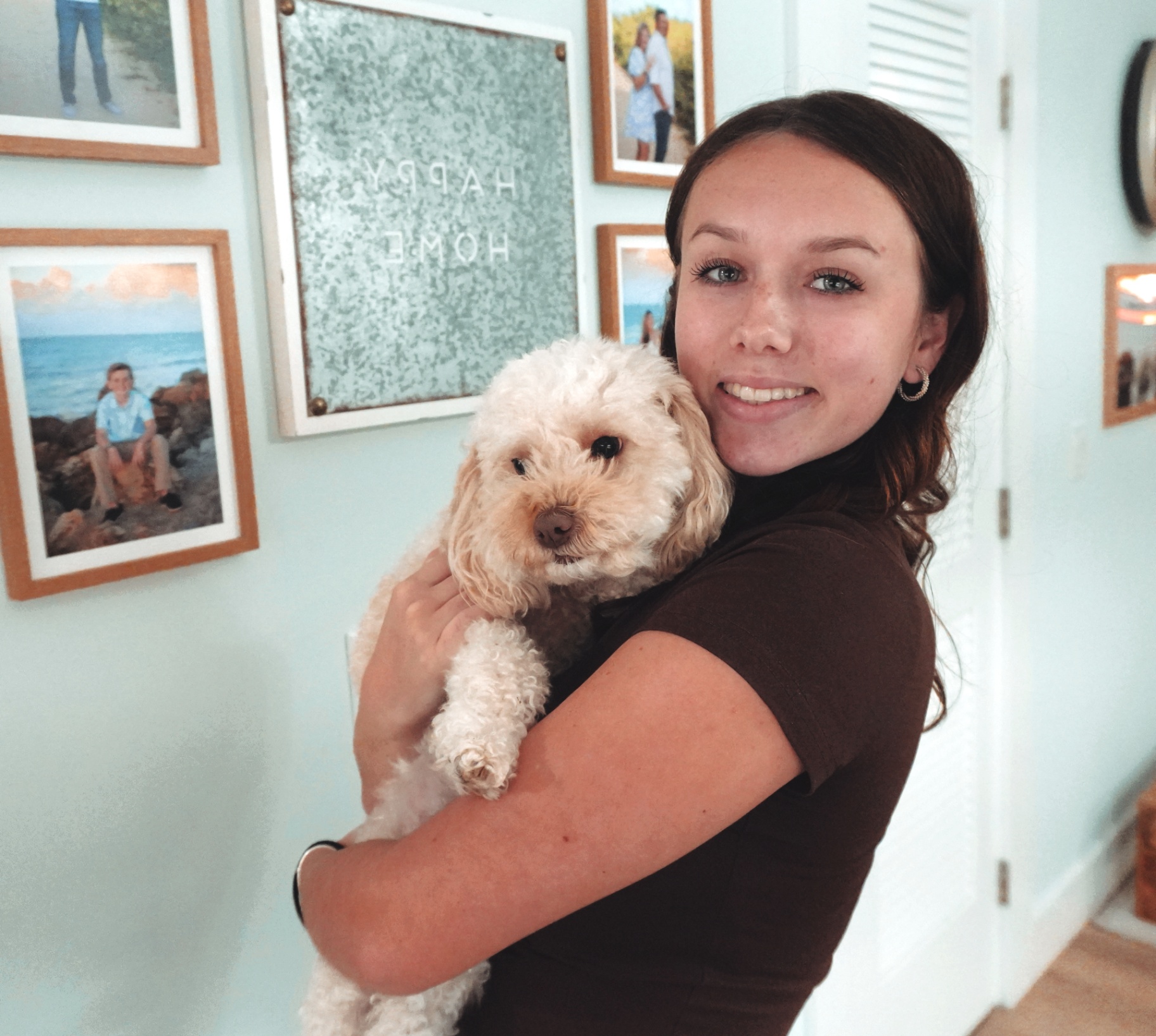 A happy moment caring for pets, children, and homes